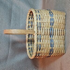 Vintage Signed Handmade Divided Basket Wine Liquor Gifting Large